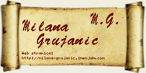 Milana Grujanić vizit kartica